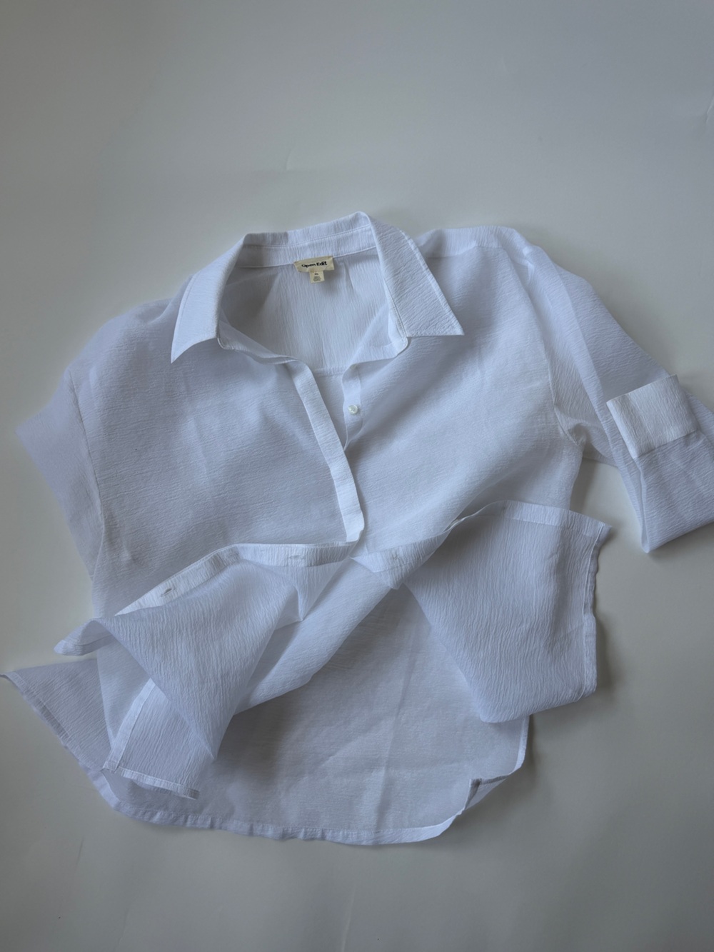 Open Edit Sheer Button-Up Shirt - Picture 7 of 8